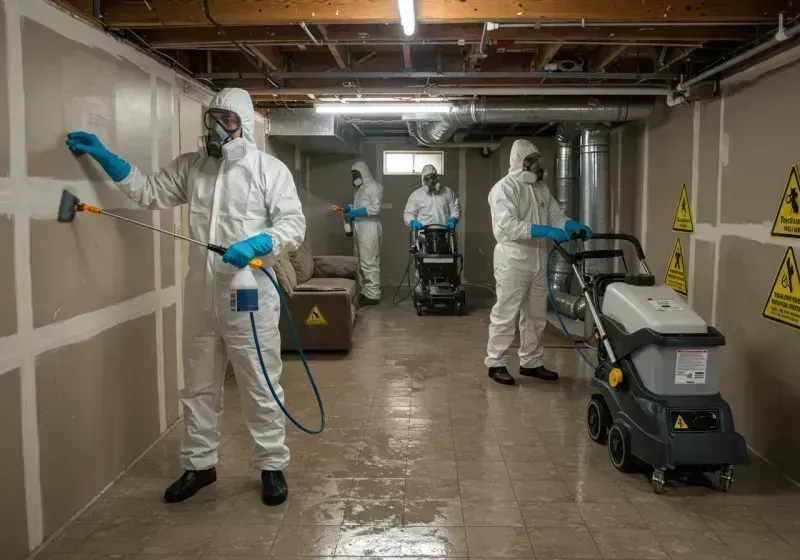 Basement Moisture Removal and Structural Drying process in Kingston, MO